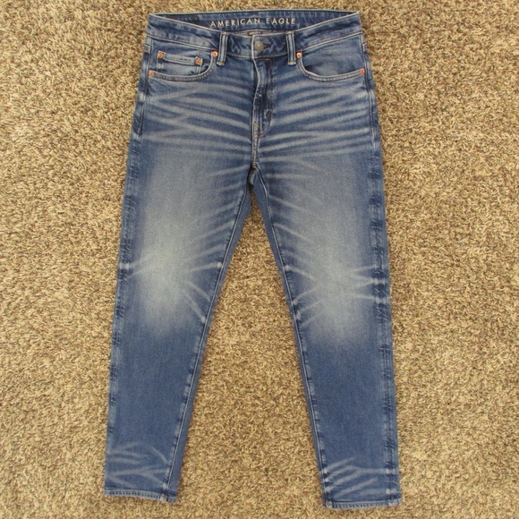 American Eagle Jeans Men's 31x30 Dark Wash Slim Straight Airflex Denim‎ - Picture 1 of 10